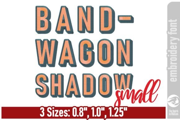 Bold and Modern: Bandwagon Shadow Embroidery Font - S