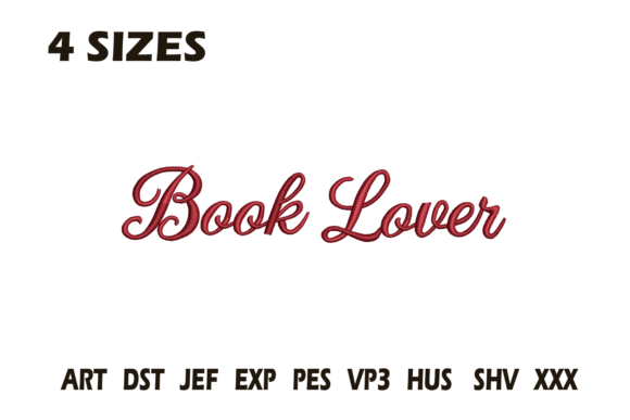 Book Lover Script: A Charming Embroidery Design
