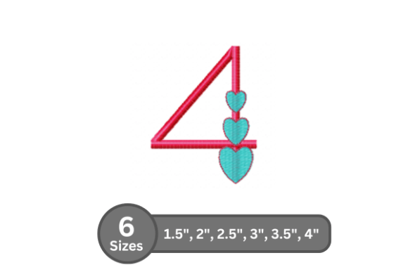 Candy Heart Number -4: A Sweet Addition for Seasonal Embroidery