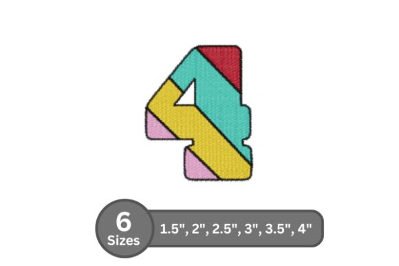 Candy Stripe Number -4: A Festive Embroidery Font