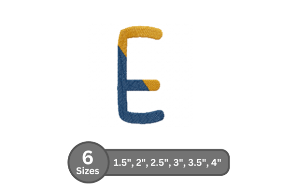 Chalk Split Alphabet - E: A Stylish Embroidery Font