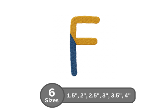 Chalk Split Alphabet - F: A Versatile Embroidery Font
