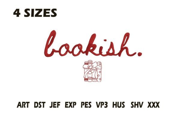 Charming Bookish Embroidery Design for Creative Projects