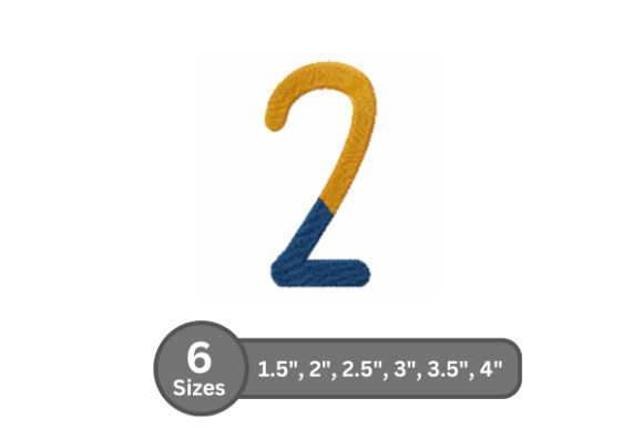 Charming Chalk Split Number -2 Embroidery Font