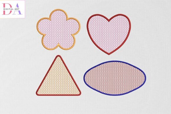 Heart Flower Triangle Oval Embroidery Set