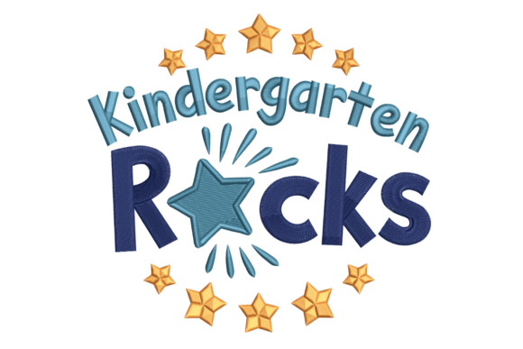 Kindergarten Rocks: A Playful Embroidery Design