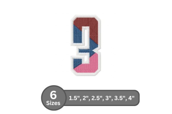 Street Varsity Number -3: A Stylish Embroidery Design