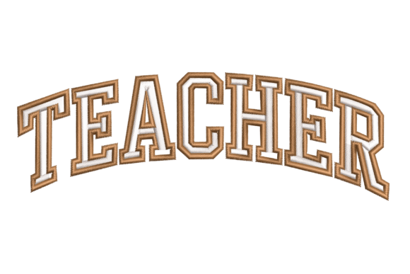 Teacher Varsity Block: A Festive Embroidery Choice